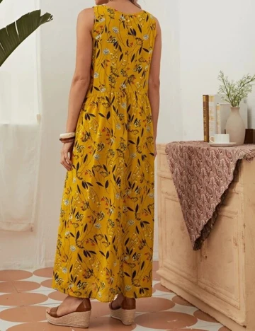 Rochie lunga Emery Rose, mustar, S