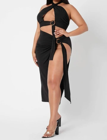 Rochie medie SHEIN CURVE, negru, 0 XL
