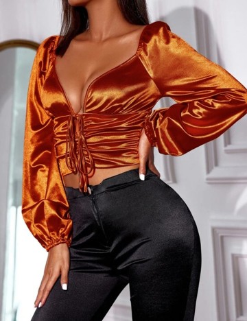 Top SHEIN, caramiziu, S