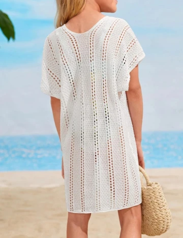 Rochie de plaja Shein Kids, alb, 7-8 ANI