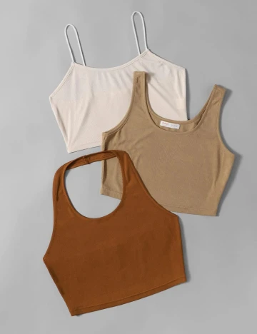 Set topuri SHEIN CURVE, maro, 2XL