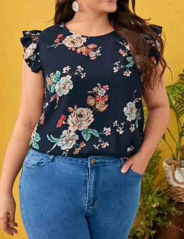 Bluza SHEIN CURVE, bleumarin, 4XL