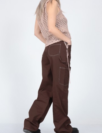 Pantaloni Pieces, maro, XS