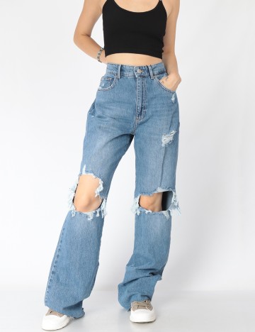 Blugi Stradivarius, albastru, 40