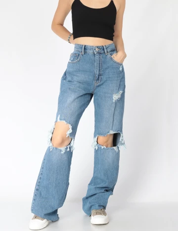 Blugi Stradivarius, albastru, 40