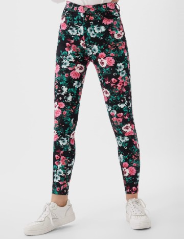 Pantaloni Stradivarius, floral, 34