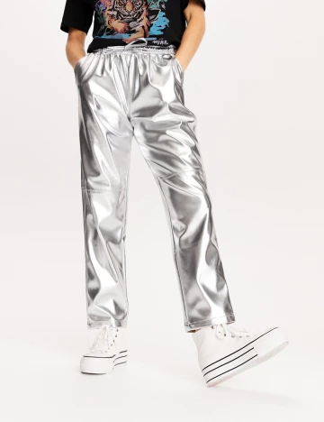Pantaloni Pimkie, argintiu, M Gri