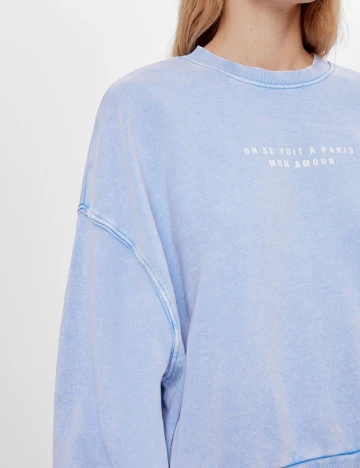 Bluza Bershka, albastru, L