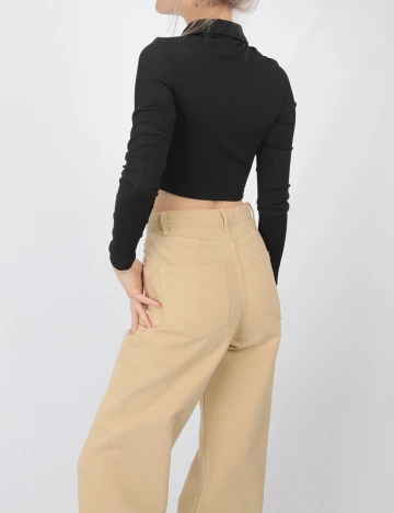 Top Bershka, negru, S Negru