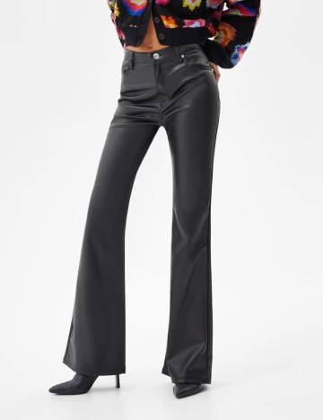 Pantaloni Bershka, negru, L Negru
