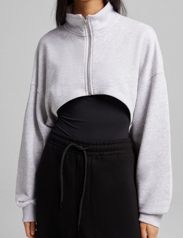 Top Bershka, gri, XS