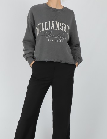 Bluza Stradivarius, gri inchis, M