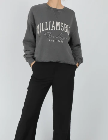 Bluza Stradivarius, gri inchis, M