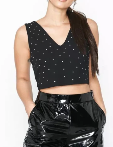 Top NELLY, negru, S Negru