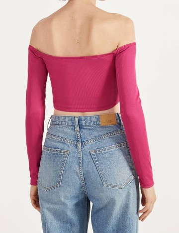 Top Bershka, magenta, M