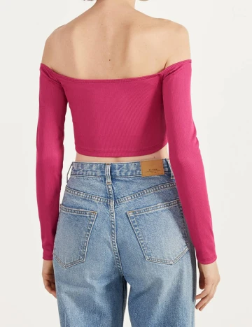 Top Bershka, magenta, M