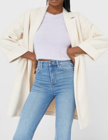 Palton Stradivarius, crem, L