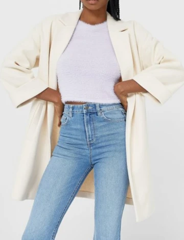 Palton Stradivarius, crem, L