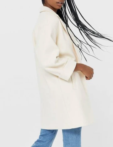 Palton Stradivarius, crem, L