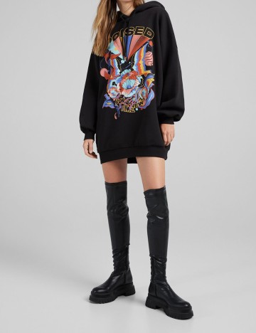 Hanorac Bershka, negru, S