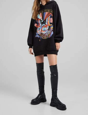 Hanorac Bershka, negru, S