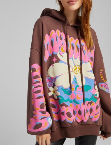 Hanorac Bershka, maro, L