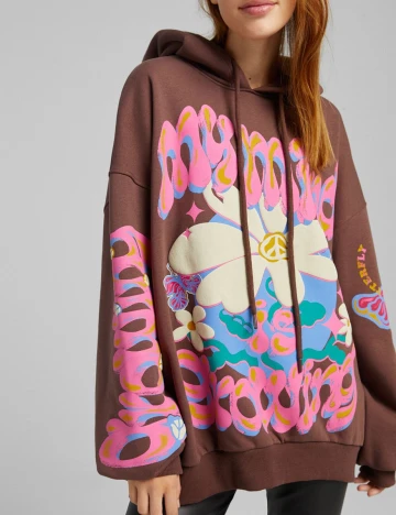 Hanorac Bershka, maro, L