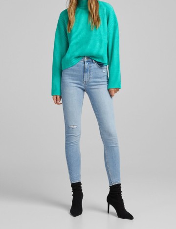 Blugi Bershka, albastru, 38