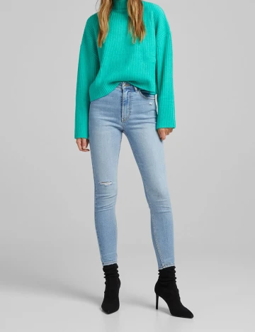 Blugi Bershka, albastru, 38