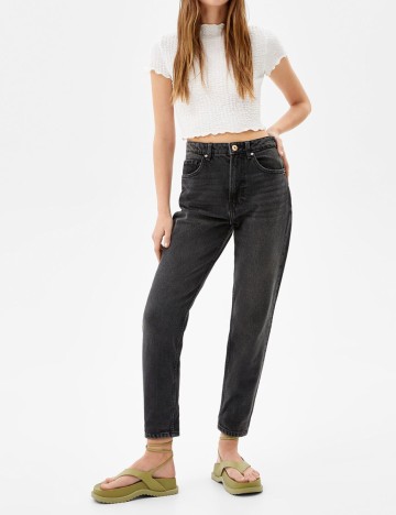 Blugi Bershka, gri inchis, 44