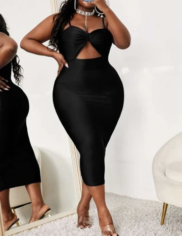 Rochie medie SHEIN CURVE, negru, 4XL