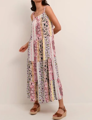 Rochie lunga Cream, mix culori, S/M