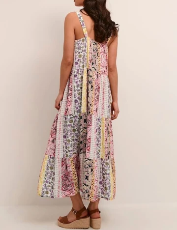 Rochie lunga Cream, mix culori, S/M