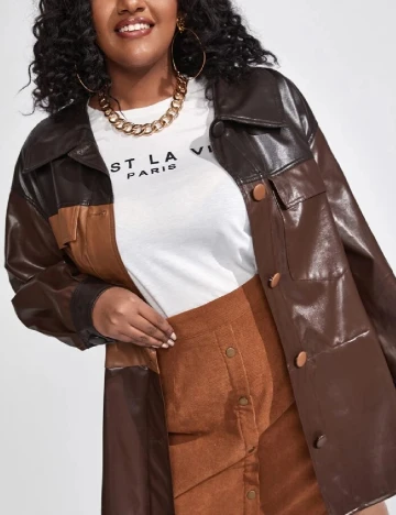 Jacheta SHEIN CURVE, maro, 0 XL