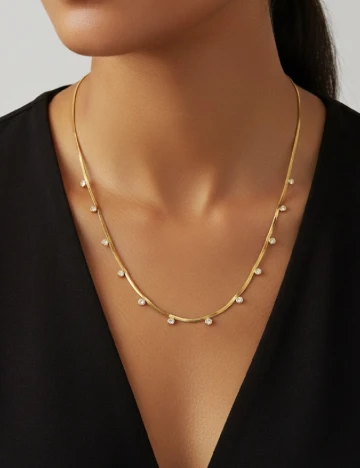 Colier placat cu aur 18k Pieces, auriu