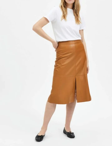 Fusta Selected Femme, maro, 42