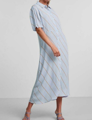 Rochie lunga Pieces, albastru
