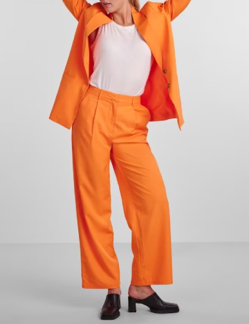Pantaloni Pieces, portocaliu, M