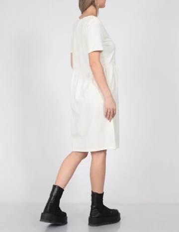Rochie scurta Pieces, ecru, L