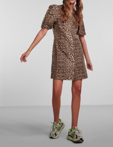 Rochie scurta Pieces, animal print, L