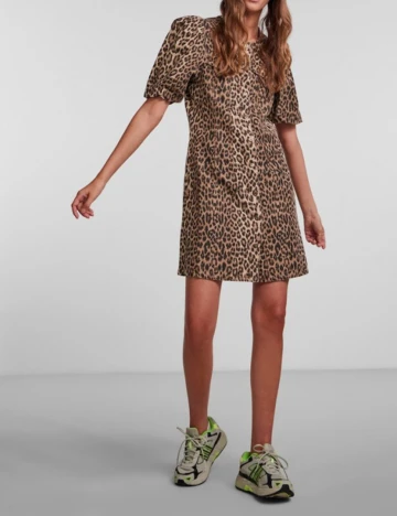 Rochie scurta Pieces, animal print, L Animal print