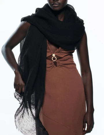 Esarfa Zara, negru, M Negru