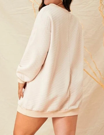 Rochie scurta SHEIN CURVE, crem, 1 XL