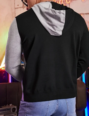 Hanorac SHEIN Plus Size Men, gri/negru
