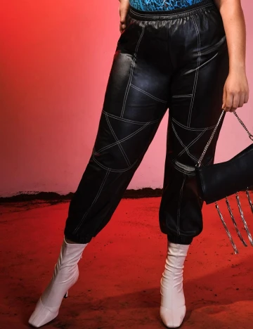 Pantaloni SHEIN CURVE, negru, 0 XL Negru