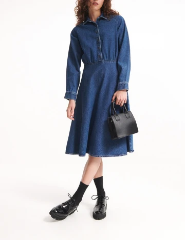 Rochie medie Reserved, albastru, 38