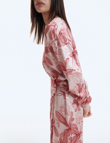 Rochie medie Reserved, roz pudra, M