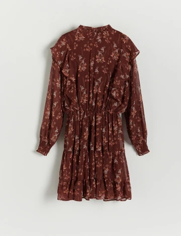 Rochie scurta Reserved, maro, 36