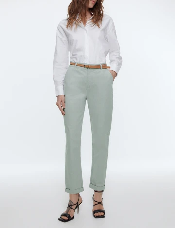 Pantaloni Reserved, verde opalin, 36 Verde