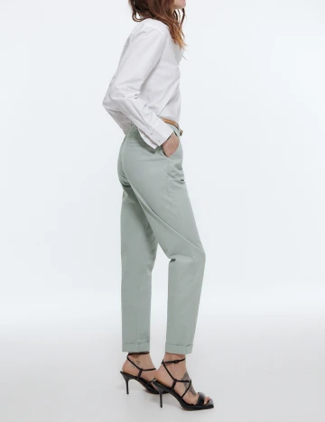 Pantaloni Reserved, verde opalin, 36 Verde